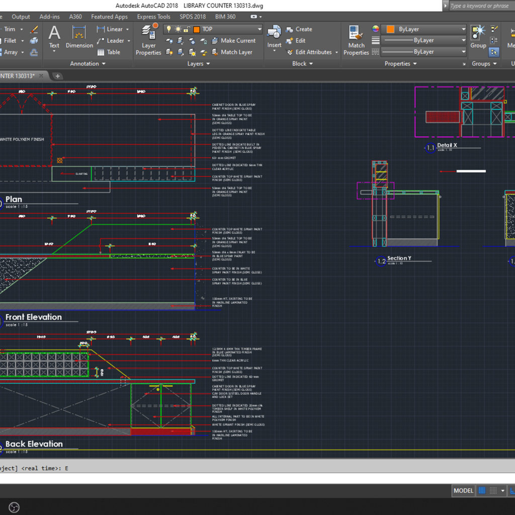 COUNTER DETAIL - CAD Files, DWG files, Plans and Details