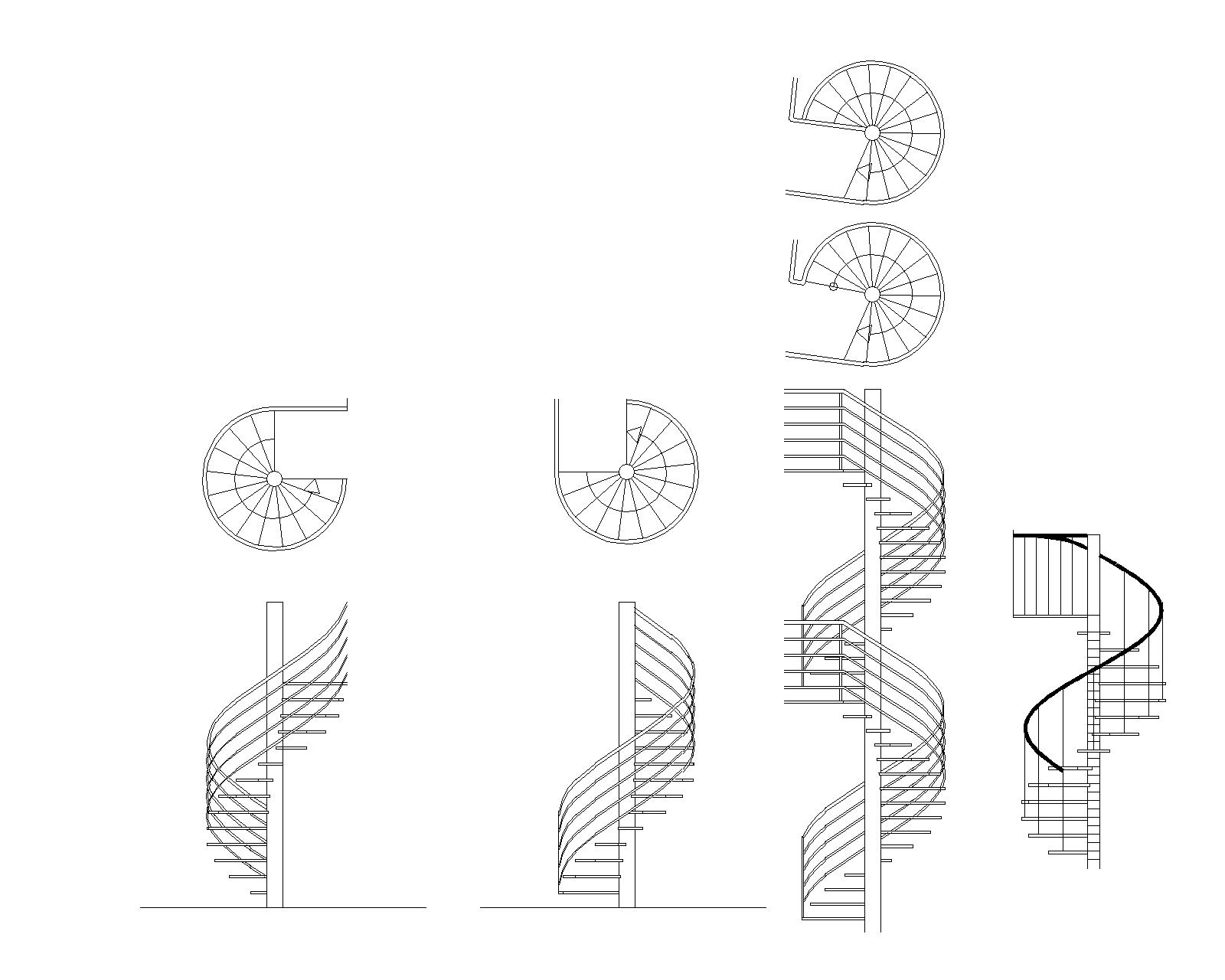 Spiral Stairs CAD Block