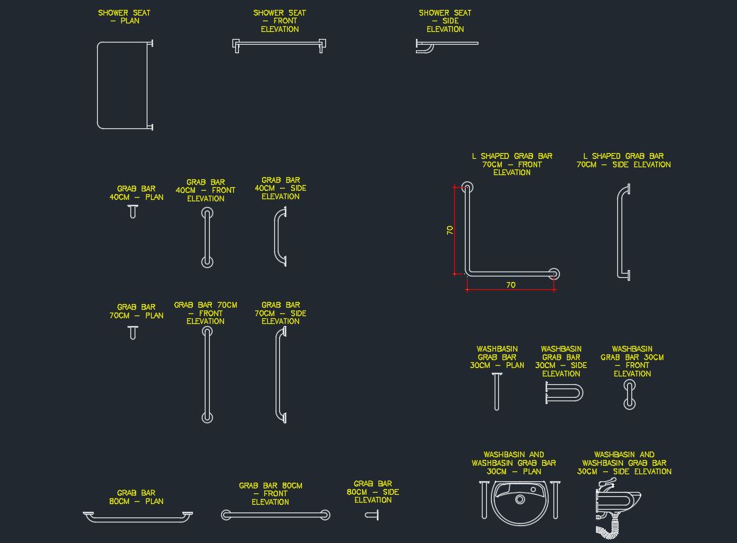 GRAB BARS - CAD Files, DWG files, Plans and Details