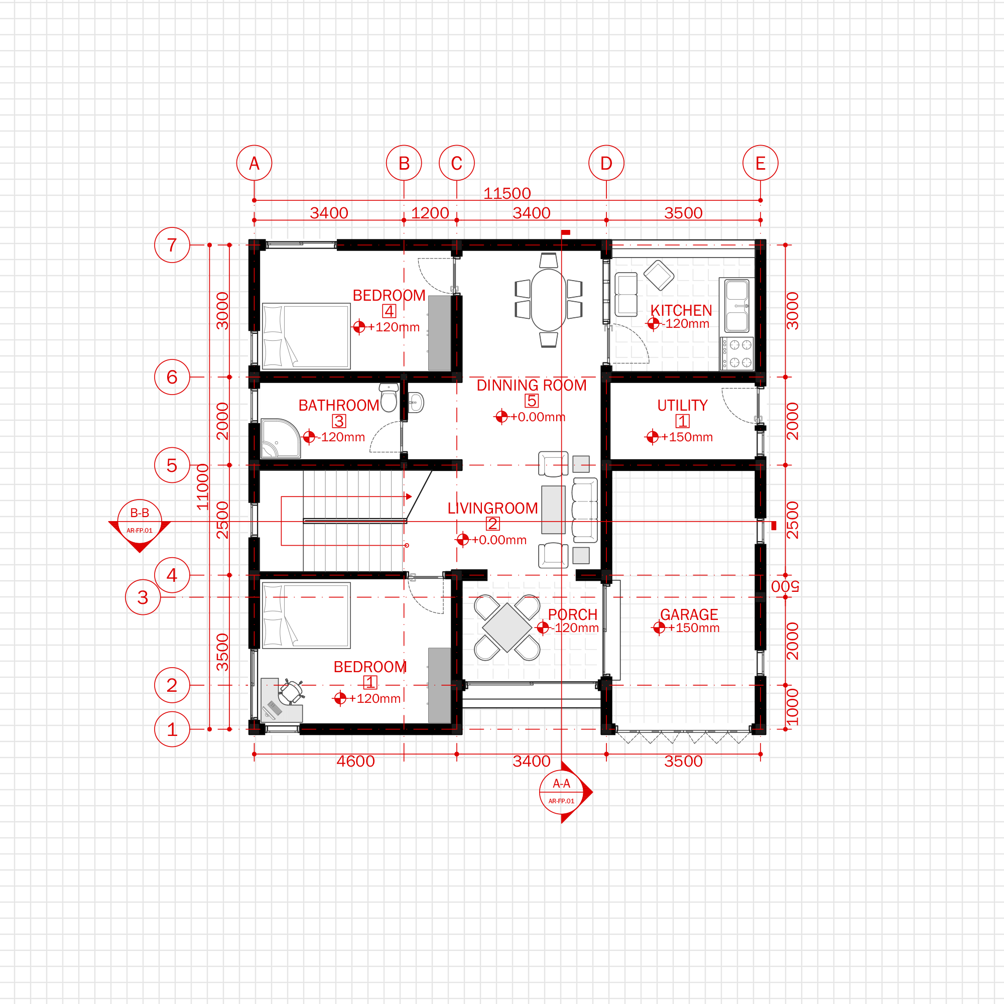 Simple Modern House 1 Architecture Plan with floor plan ...