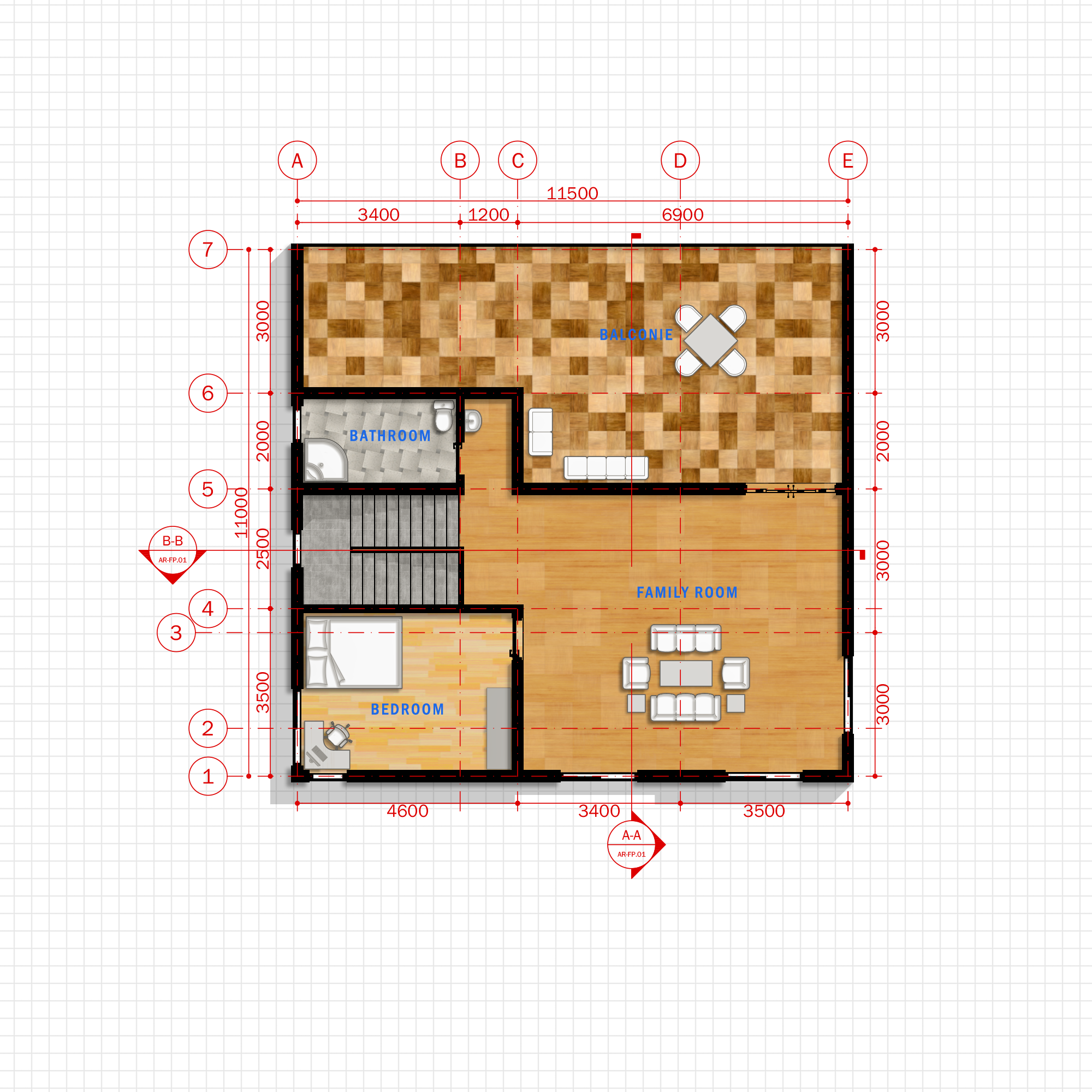 Simple Modern House 1 Architecture Plan With Floor Plan Metric Units 