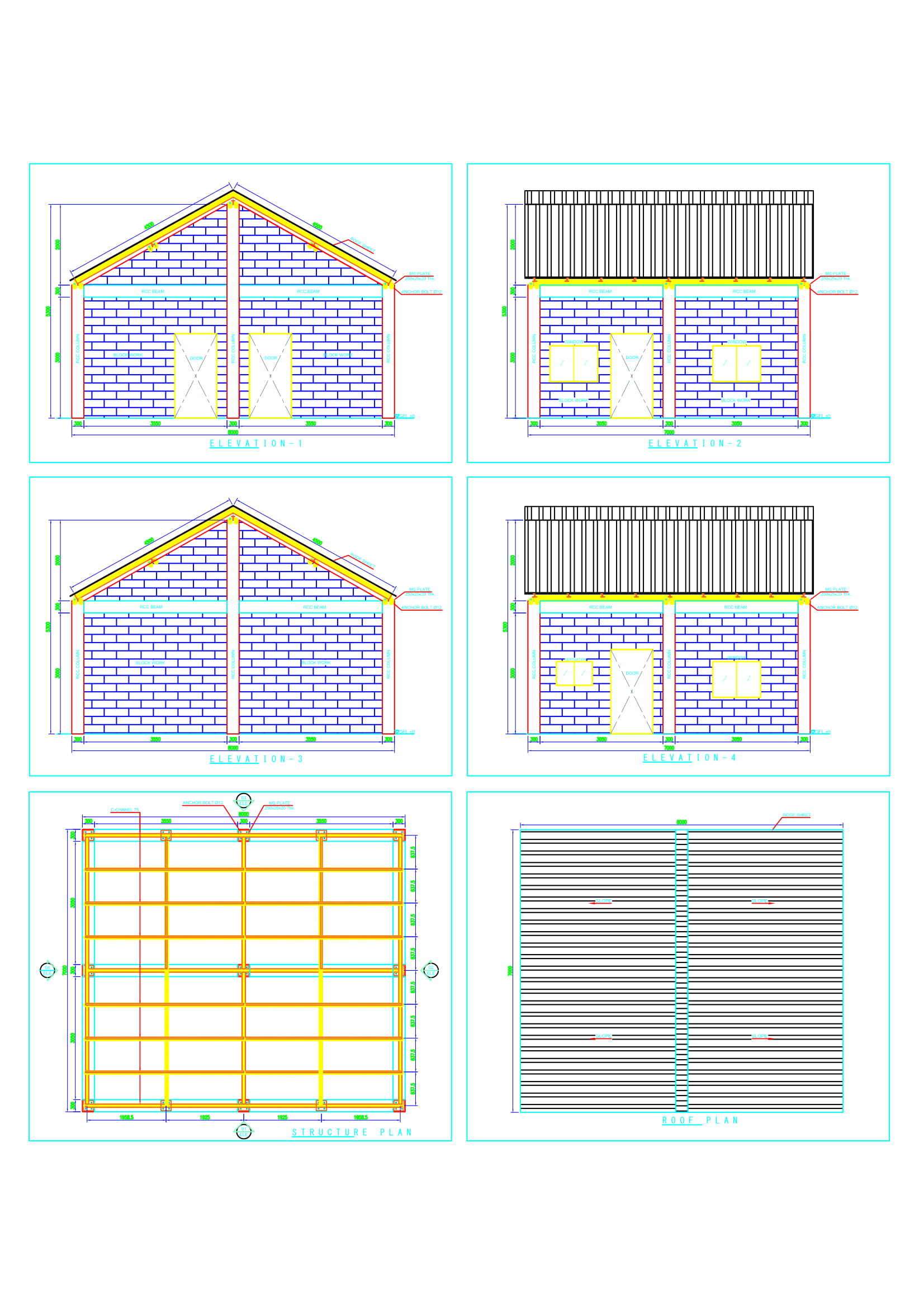 Sloped Roof House Plan Cad Files Dwg Files Plans And Details
