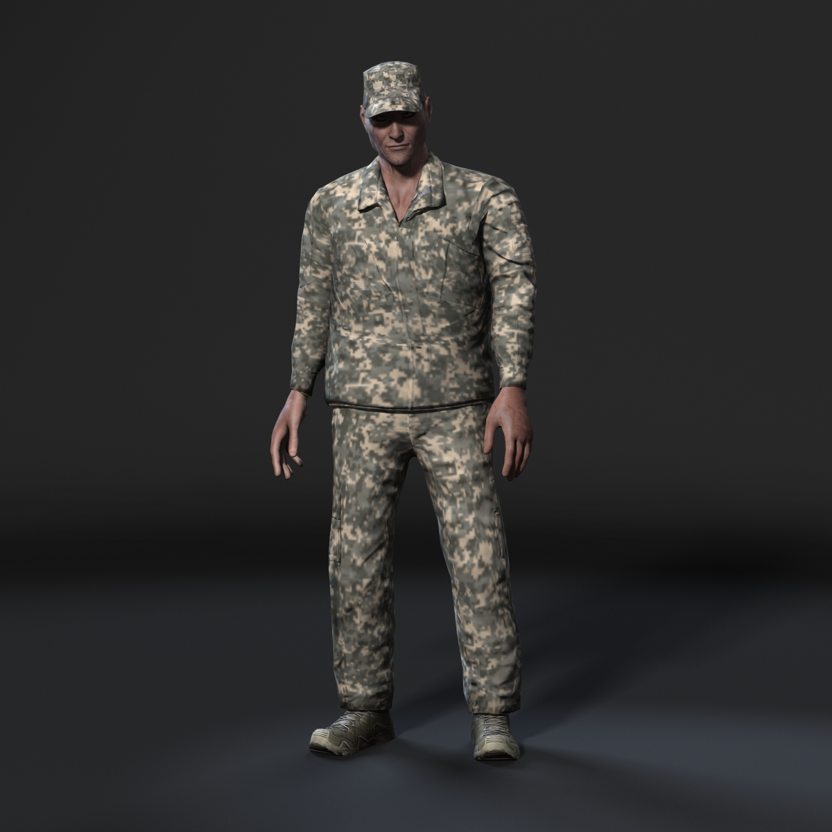 Animated Soldier Man-Rigged 3d game character Low-poly - CAD Files, DWG ...