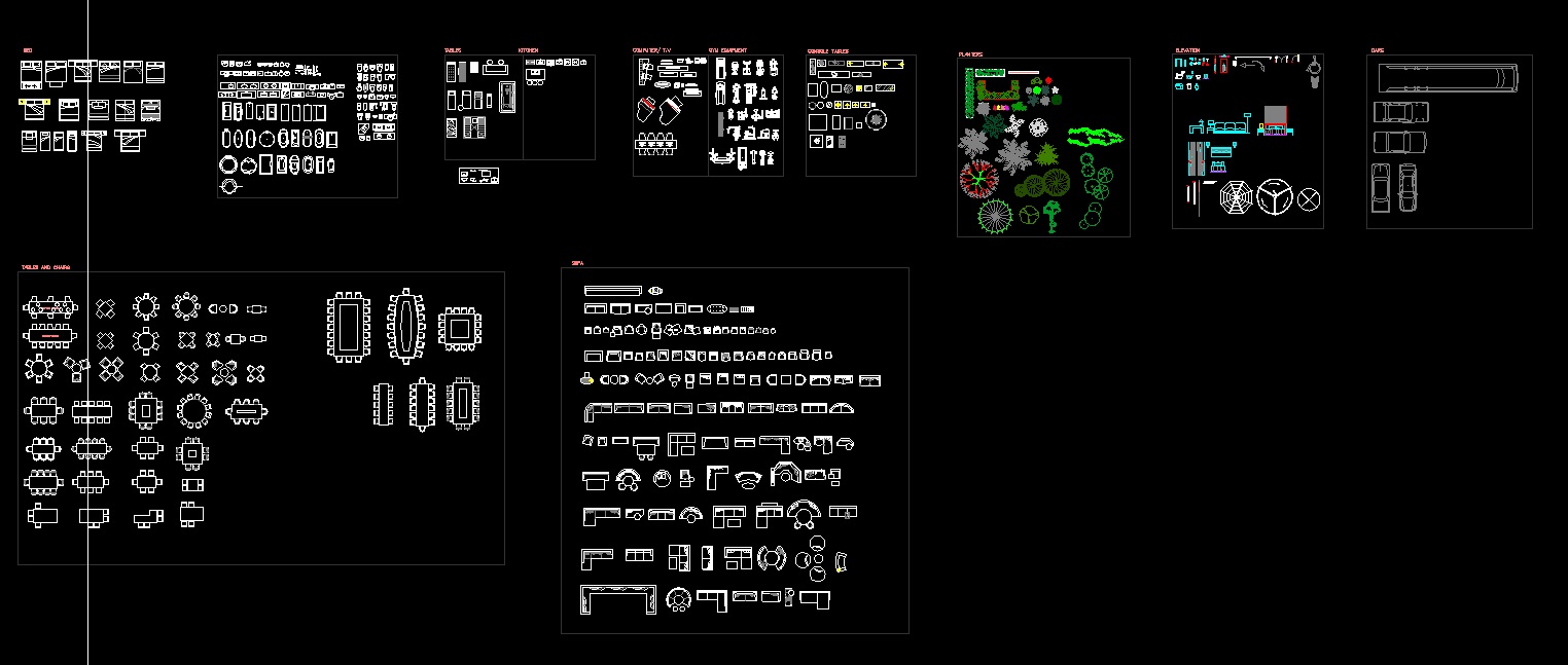 CAD BLOCKS FURNITURES FOR PLANS - CAD Files, DWG files, Plans and Details