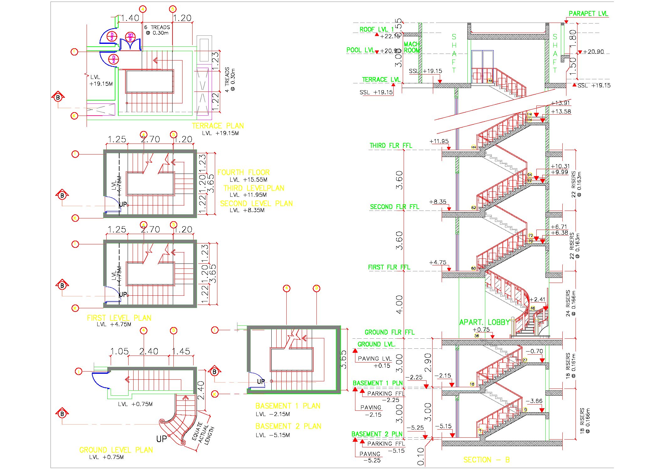 Double stringer steel staircase detail drawing visual reference – Kasia blog
