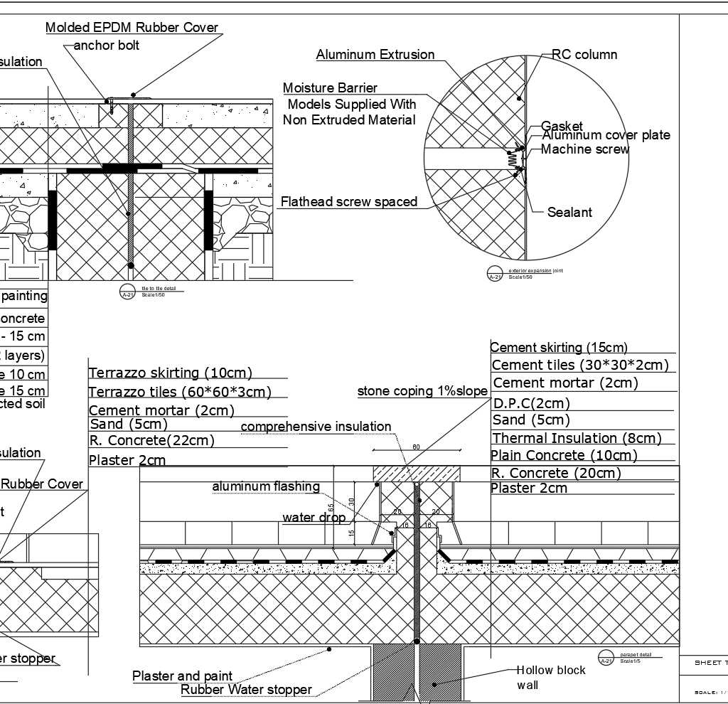 expansion joint CAD Files, DWG files, Plans and Details