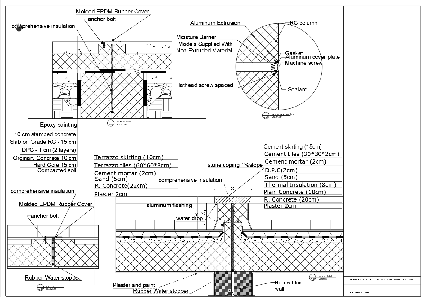 Expansion Joint Cad Drawing