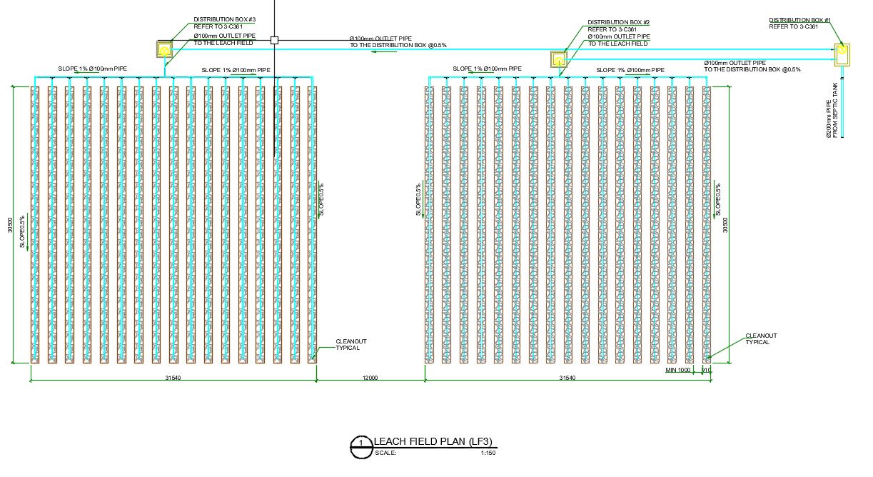 LEACH FIELD & DISTRIBUTION BOX ALL DRAWINGS CAD Files, DWG files