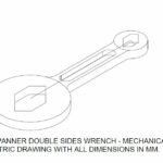 HEX SPANNER DOUBLE HEAD SIDES WRENCH - MECHANICAL TOOL ISOMETRIC DRAWING