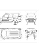 Toyota Land Cruiser 95 Series drawing / blueprint DWG