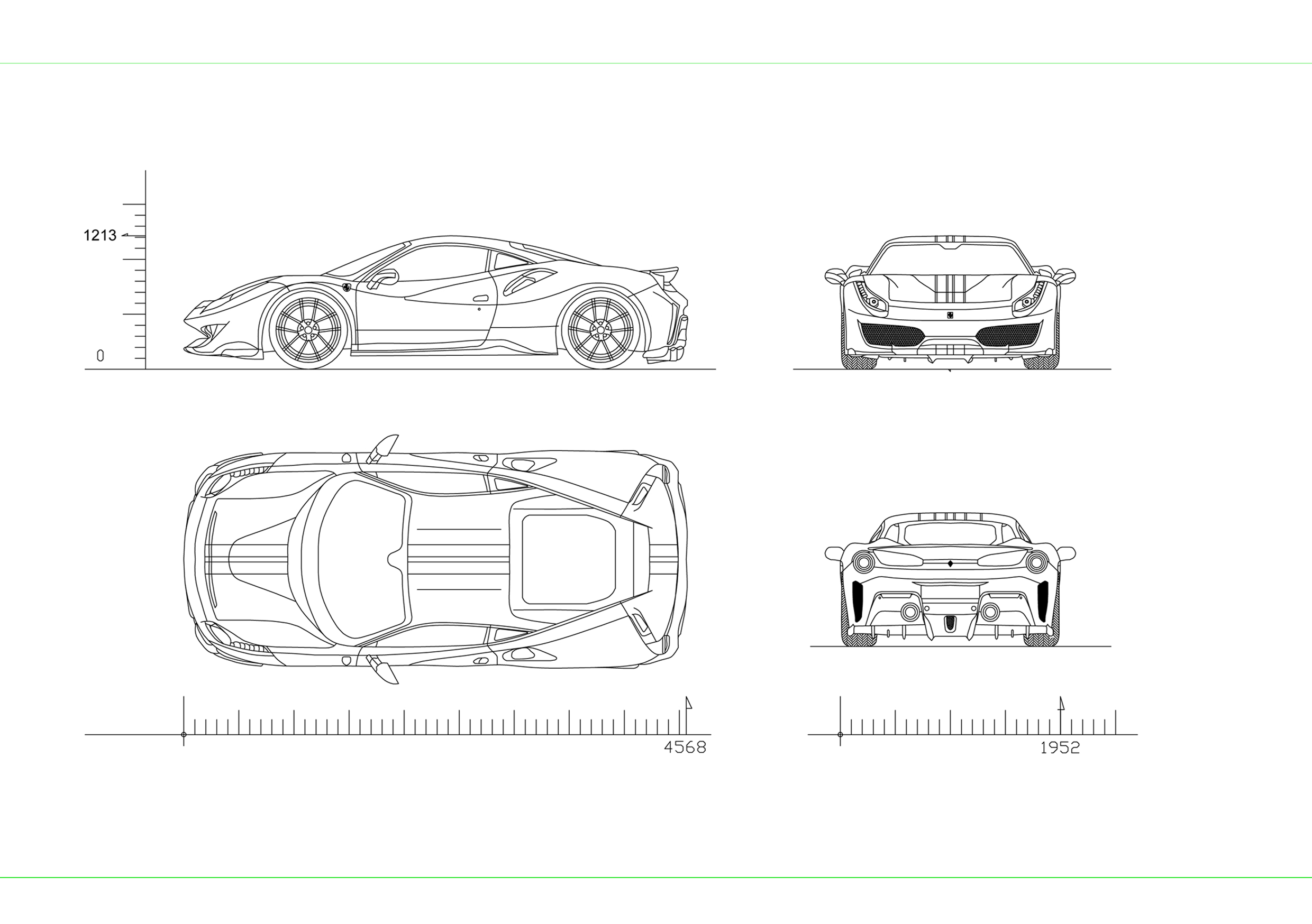 Ferrari 488 Pista - CAD Files, DWG files, Plans and Details