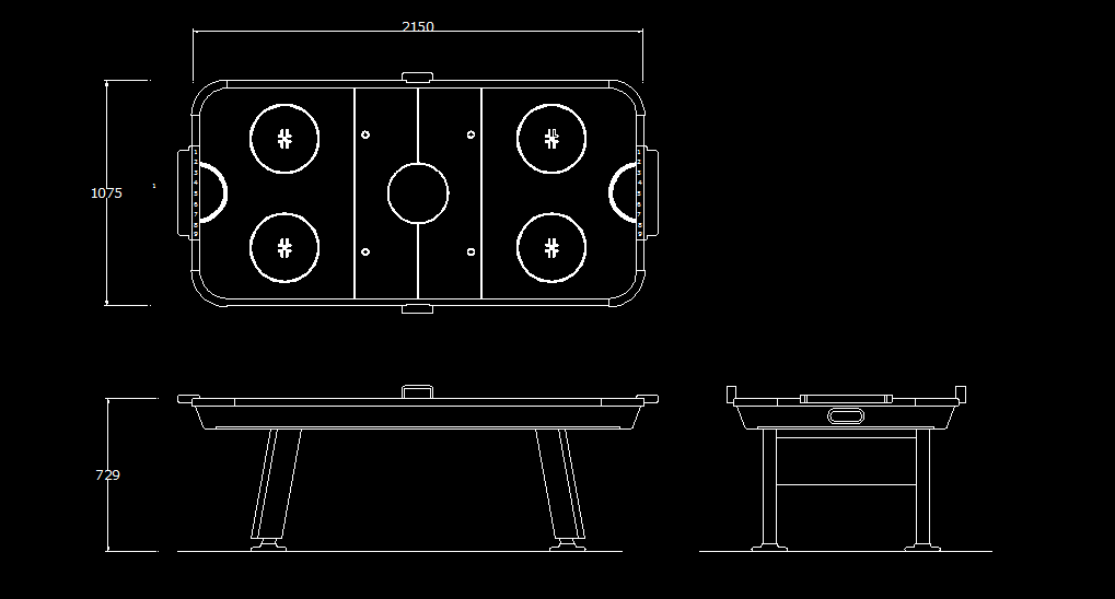 Table football and air hockey detail dwg file  Table football, Air hockey,  Air hockey table