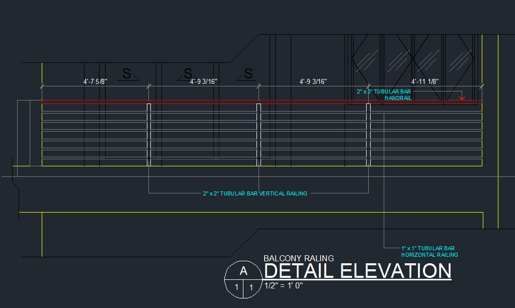 Balcony Railing Elevation And Detail Cad Files Dwg Files Plans And ...