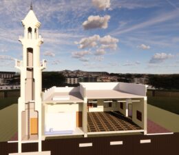 Mosque Masjid 3D Minaret Section Day Render 260x225 